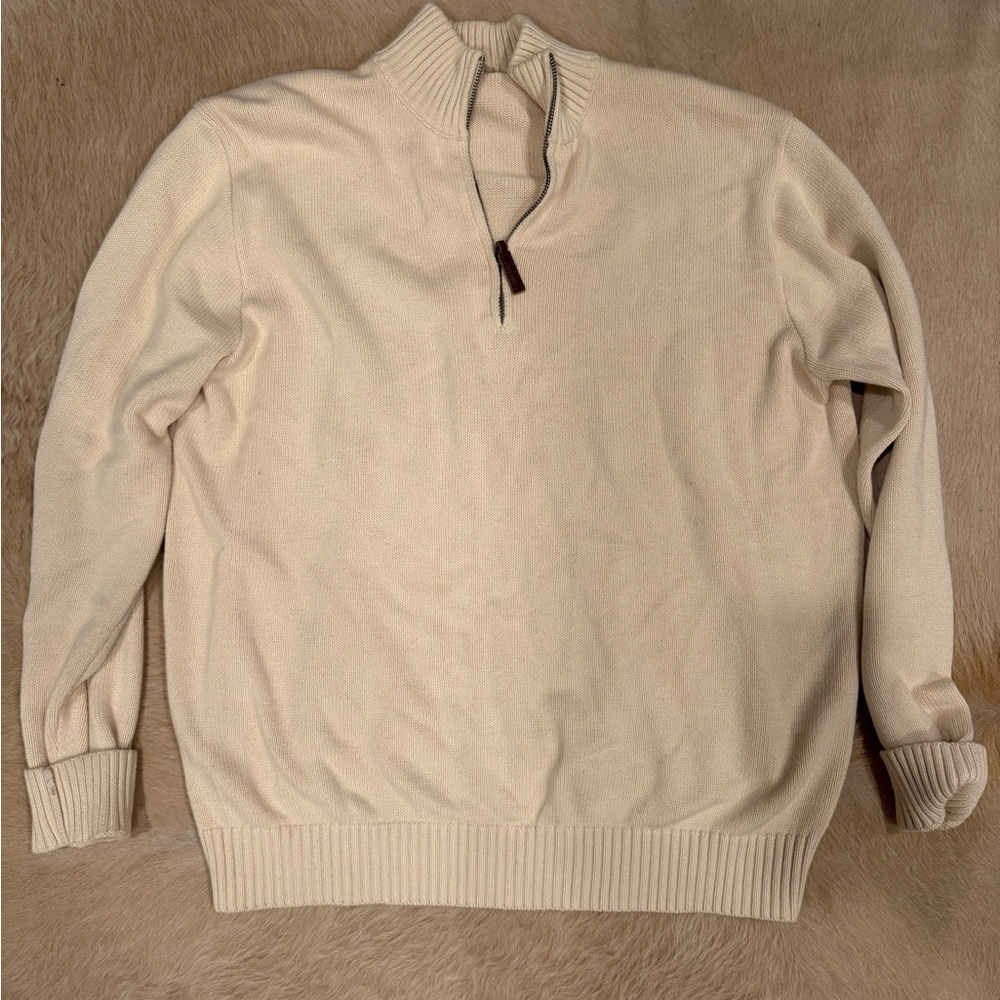 Brandy Melville Cream quarter Zip-Up Sweater